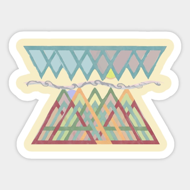 Abstract Mountain Sunset T-Shirt Sticker by DISmithArt